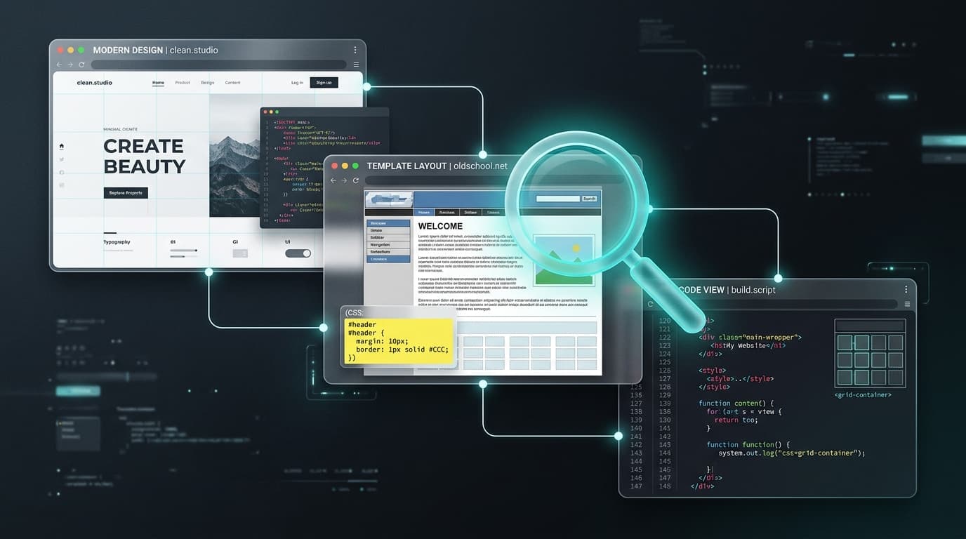 ตัวอย่างการเปรียบเทียบ Portfolio เว็บไซต์ — Custom vs Template vs Code View