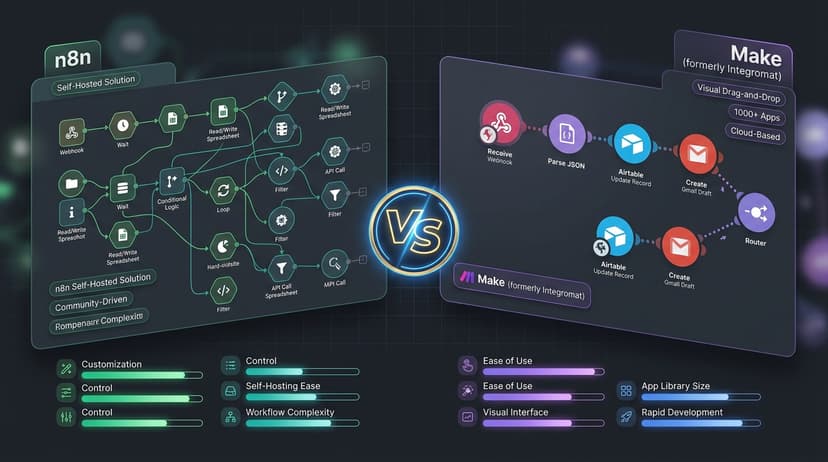 n8n vs Make (Integromat) เปรียบเทียบเครื่องมือ Automation
